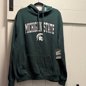 NEW Dark Green Michigan State Hoodie MSU Spartans Hooded Sweatshirt XL NWT
